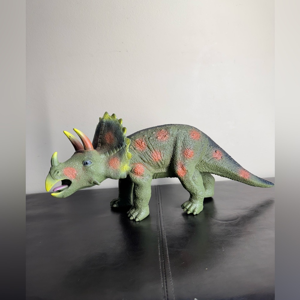 Triceratops Toys R Us Figure Large Dinosaur 16.5” Rubber/soft PVC figure.